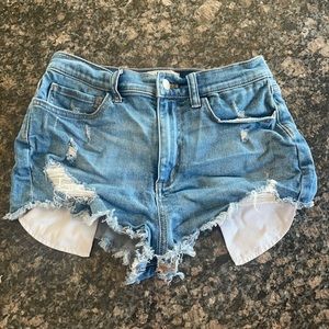 pink victoria’s secret jean shorts size 6